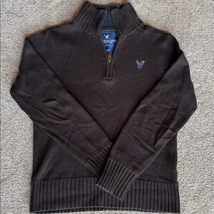American Eagle Outfitters Brown Zip-Up Sweater
